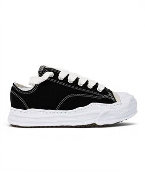 Miharayasuhiro Black and White Low-Top Canvas Sneakers